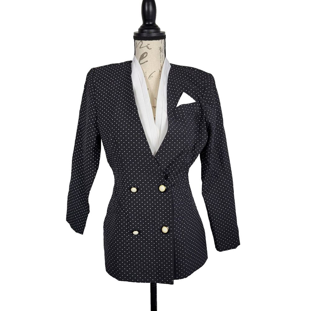 Greg Michael Vintage Women's Size 6 Polka Dot Blazer 4‎ Buttons